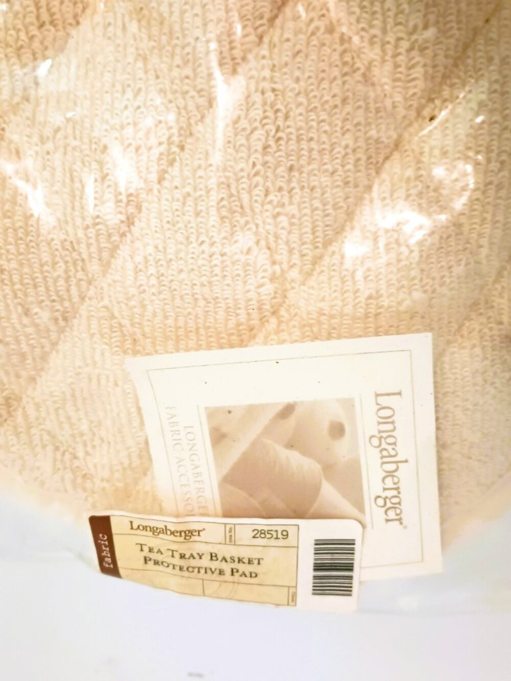 Longaberger Tea Tray Basket Protective Pad Quilted Terry